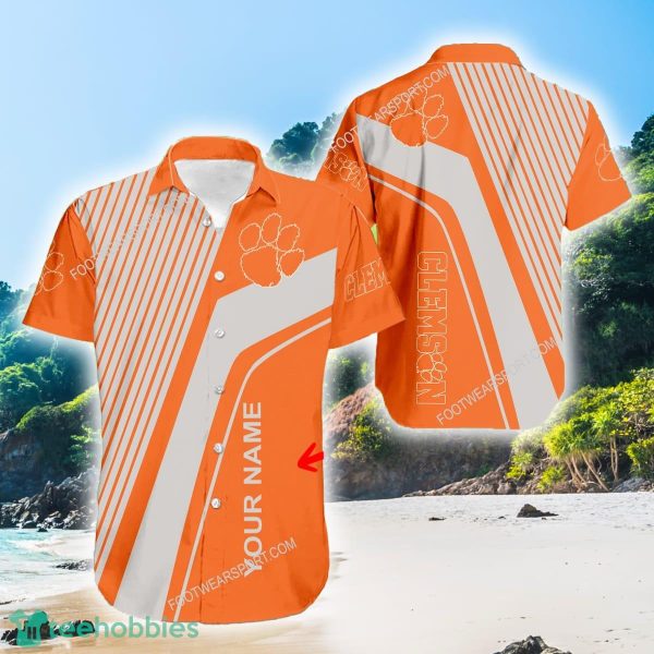 Clemson Tigers Islander Logo All Over Print Hawaiian Shirt Gift For Fans Custom Name - Clemson Tigers Islander Logo All Over Print Hawaiian Shirt Gift For Fans Custom Name