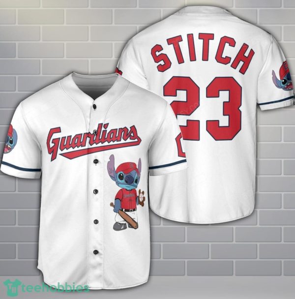 Cleveland Guardians Lilo And Stitch Baseball Jersey Shirt Custom Name Number Team Gift Product Photo 1