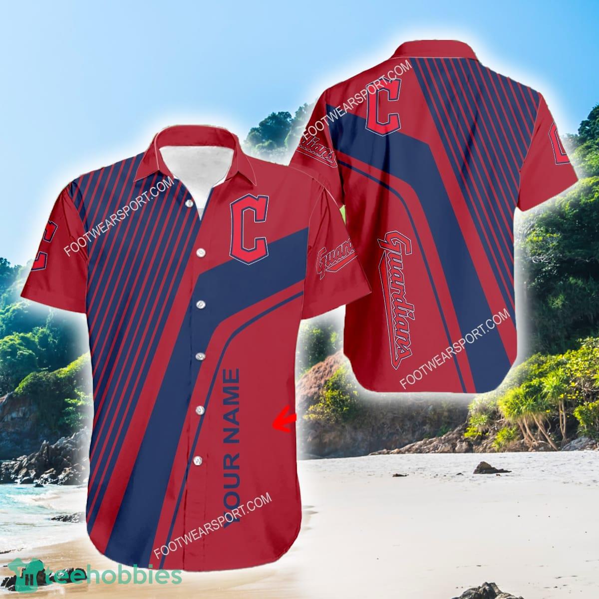 Cleveland Guardians Vacation Wear Logo 3D Hawaiian Shirt For Men And Women Custom Name - Cleveland Guardians Vacation Wear Logo 3D Hawaiian Shirt For Men And Women Custom Name