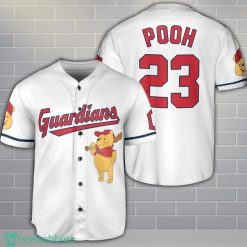 Cleveland Guardians Winnie the Pooh Baseball Jersey Shirt Cute Gift For Men Women Custom Name Number Product Photo 1