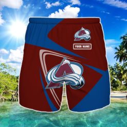 Colorado Avalanche Logo Printed 3D Beach Shorts For Men Custom Name Summer Gift Ideas Product Photo 1