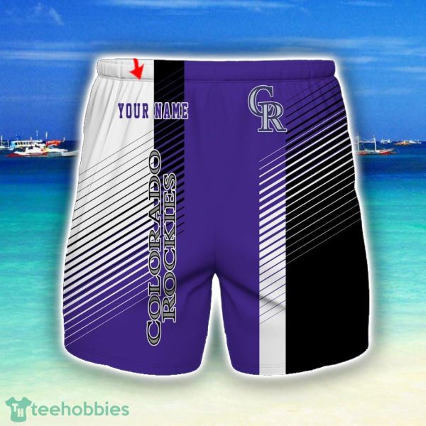 Colorado Rockies Beach Shorts For Sport Fans Team Summer Gift Custom Name Product Photo 1
