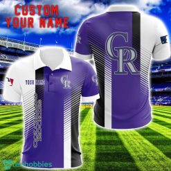 Colorado Rockies Team Striped Style 3D Printed Polo SHirt For Fans Custom Name Product Photo 1