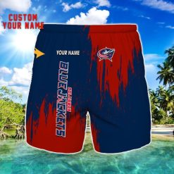 Columbus Blue Jackets 3D Shorts All printing Beach Shorts Custom Name For Fans Product Photo 1