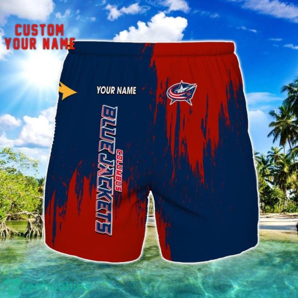 Columbus Blue Jackets 3D Shorts All printing Beach Shorts Custom Name For Fans Product Photo 1