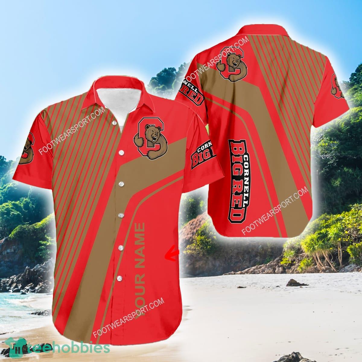 Cornell Big Red Exotic Logo Aloha Hawaiian Shirt Gift For Fans Custom Name - Cornell Big Red Exotic Logo Aloha Hawaiian Shirt Gift For Fans Custom Name