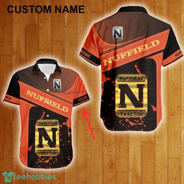 Custom Name Nuffield Tractor Style Gold Hawaiian Shirt For Men Women Beach - Custom Name Nuffield Tractor Style Gold Hawaiian Shirt For Men Women Beach