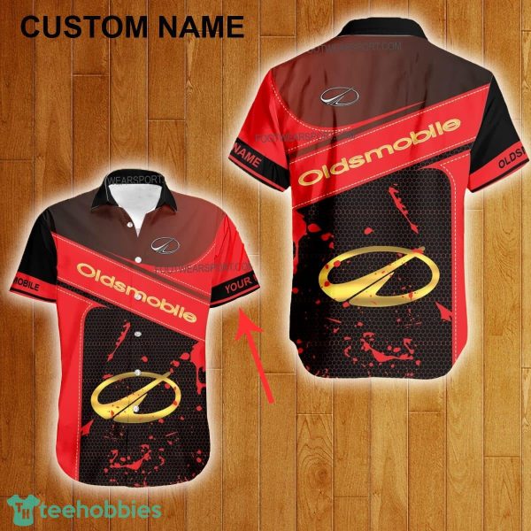 Custom Name Oldsmobile Racing Style Gold Hawaiian Shirt For Men Women Beach - Custom Name Oldsmobile Racing Style Gold Hawaiian Shirt For Men Women Beach