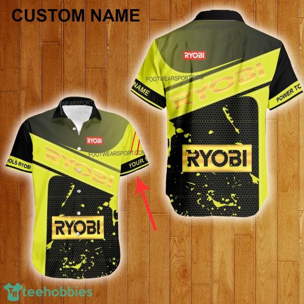 Custom Name Power Tools Ryobi Style Gold Hawaiian Shirt For Men Women Beach - Custom Name Power Tools Ryobi Style Gold Hawaiian Shirt For Men Women Beach