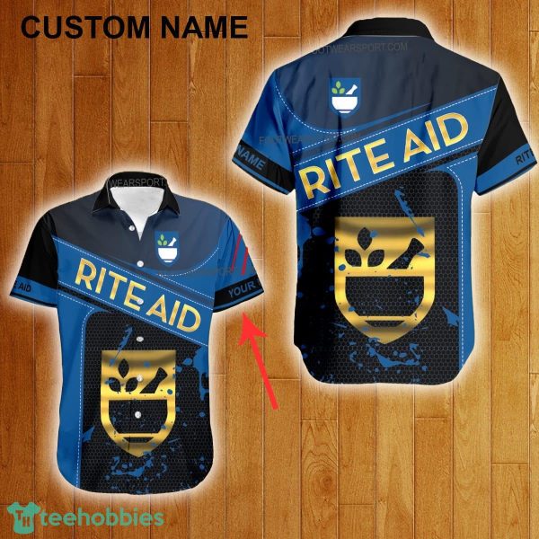 Custom Name Rite Aid Style Gold Hawaiian Shirt For Men Women Beach - Custom Name Rite Aid Style Gold Hawaiian Shirt For Men Women Beach