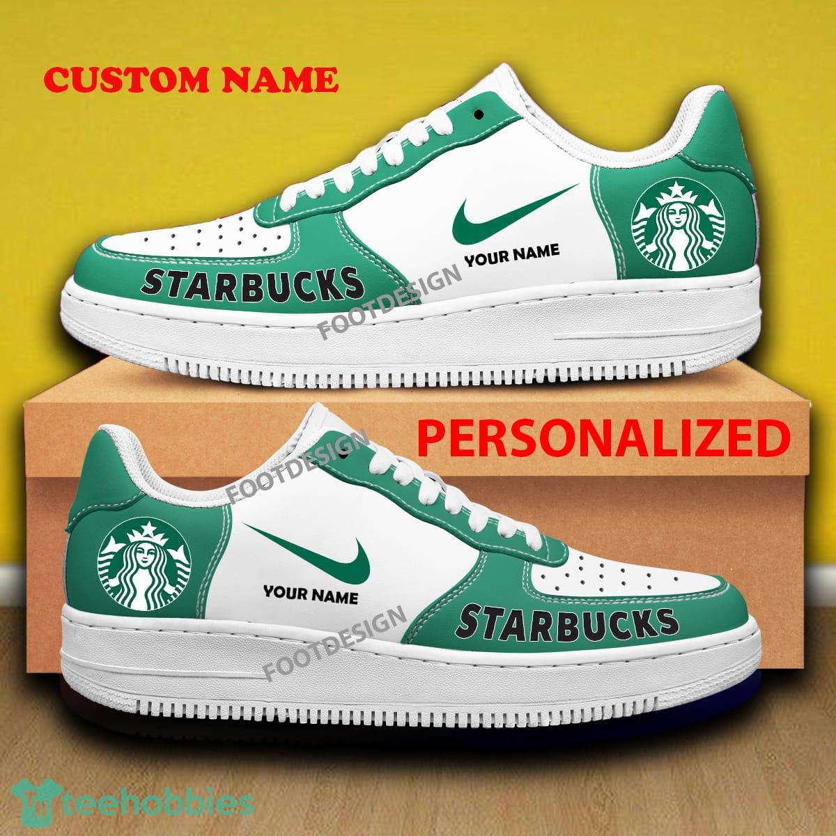 Custom Name Starbucks Air Force 1 Sneakers Brand All Over Print Gift - Custom Name Starbucks Air Force 1 Sneakers Brand All Over Print Gift