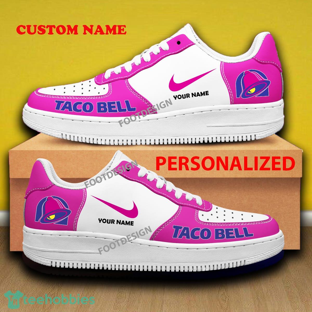 Custom Name Taco Bell Air Force 1 Sneakers Brand All Over Print Gift - Custom Name Taco Bell Air Force 1 Sneakers Brand All Over Print Gift