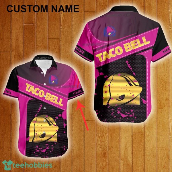 Custom Name Taco Bell Style Gold Hawaiian Shirt For Men Women Beach - Custom Name Taco Bell Style Gold Hawaiian Shirt For Men Women Beach