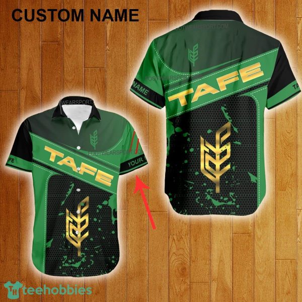 Custom Name Tafe Tractor Style Gold Hawaiian Shirt For Men Women Beach - Custom Name Tafe Tractor Style Gold Hawaiian Shirt For Men Women Beach