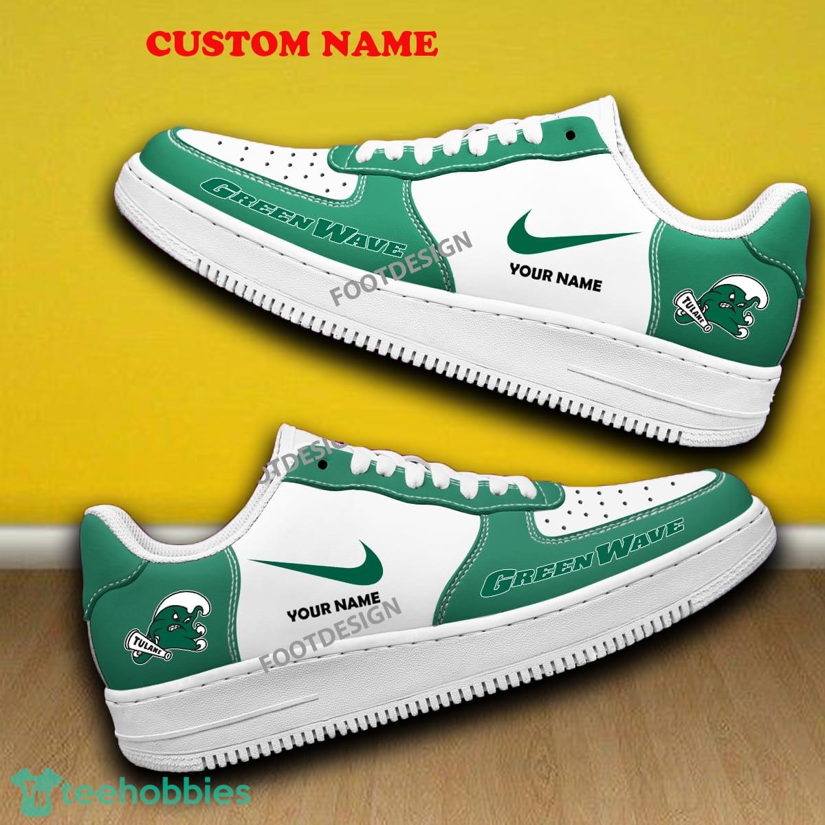 Custom Name Tulane Green Wave Air Force 1 Sneaker All Over Print Gift - Custom Name Tulane Green Wave Air Force 1 Sneaker All Over Print Gift