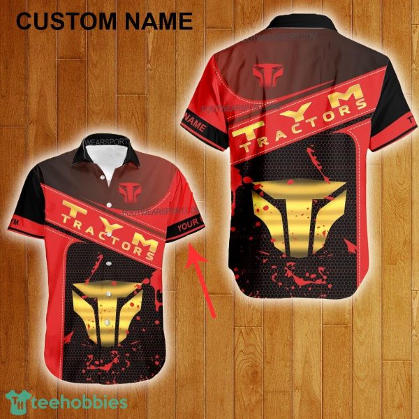 Custom Name TYM Tractor Style Gold Hawaiian Shirt For Men Women Beach - Custom Name TYM Tractor Style Gold Hawaiian Shirt For Men Women Beach