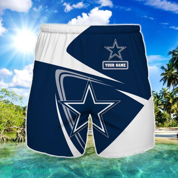 Dallas Cowboys Logo Printed 3D Beach Shorts For Men Custom Name Summer Gift Ideas Product Photo 1
