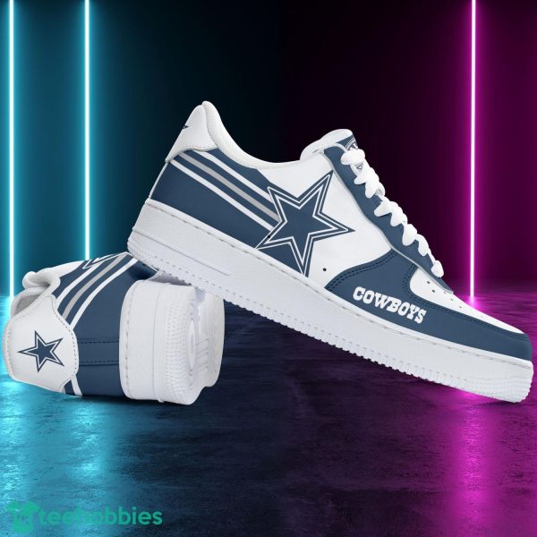Dallas Cowboys Striped Air Force 1 Shoes Sport Sneakers Team Shoes Product Photo 2