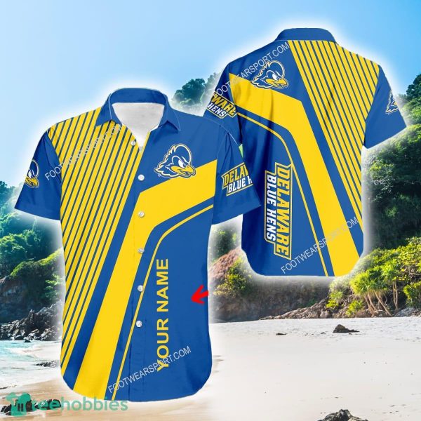 delaware blue hens Tropical Aloha Hawaiian Shirt For Summer Custom Name - delaware blue hens Tropical Aloha Hawaiian Shirt For Summer Custom Name