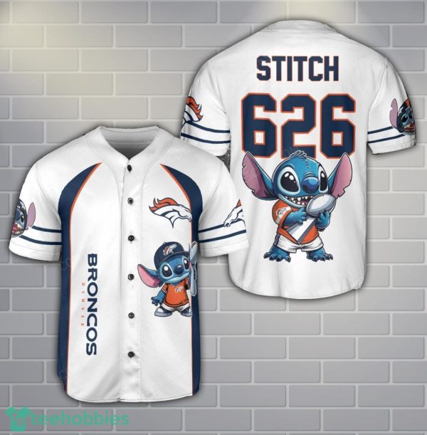 Denver Broncos Lilo And Stitch Champions Baseball Jersey Shirt Custom Name Number Team Gift Product Photo 1