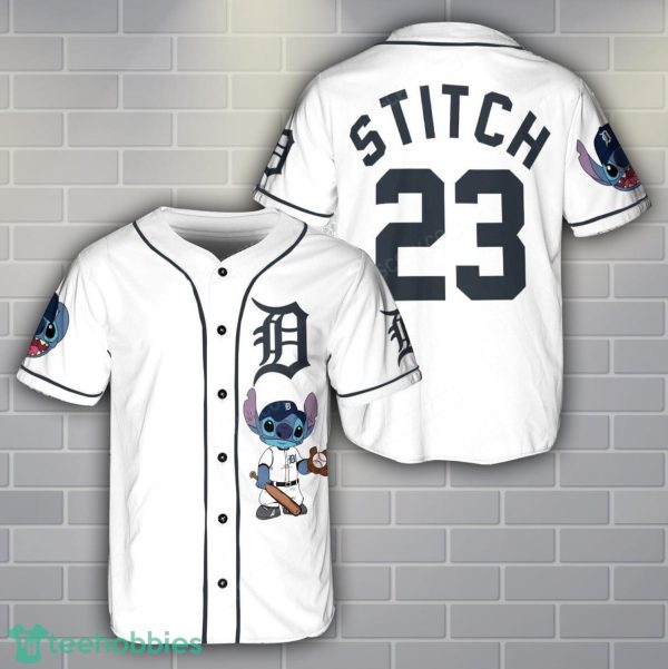 Detroit Tigers Lilo And Stitch Baseball Jersey Shirt Custom Name Number Team Gift Product Photo 1