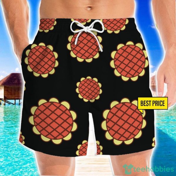 Dressrosa Sunflower Luffy Funny Cosplay Costume 3D Beach Shorts For Men Gift Summer Gift Product Photo 1