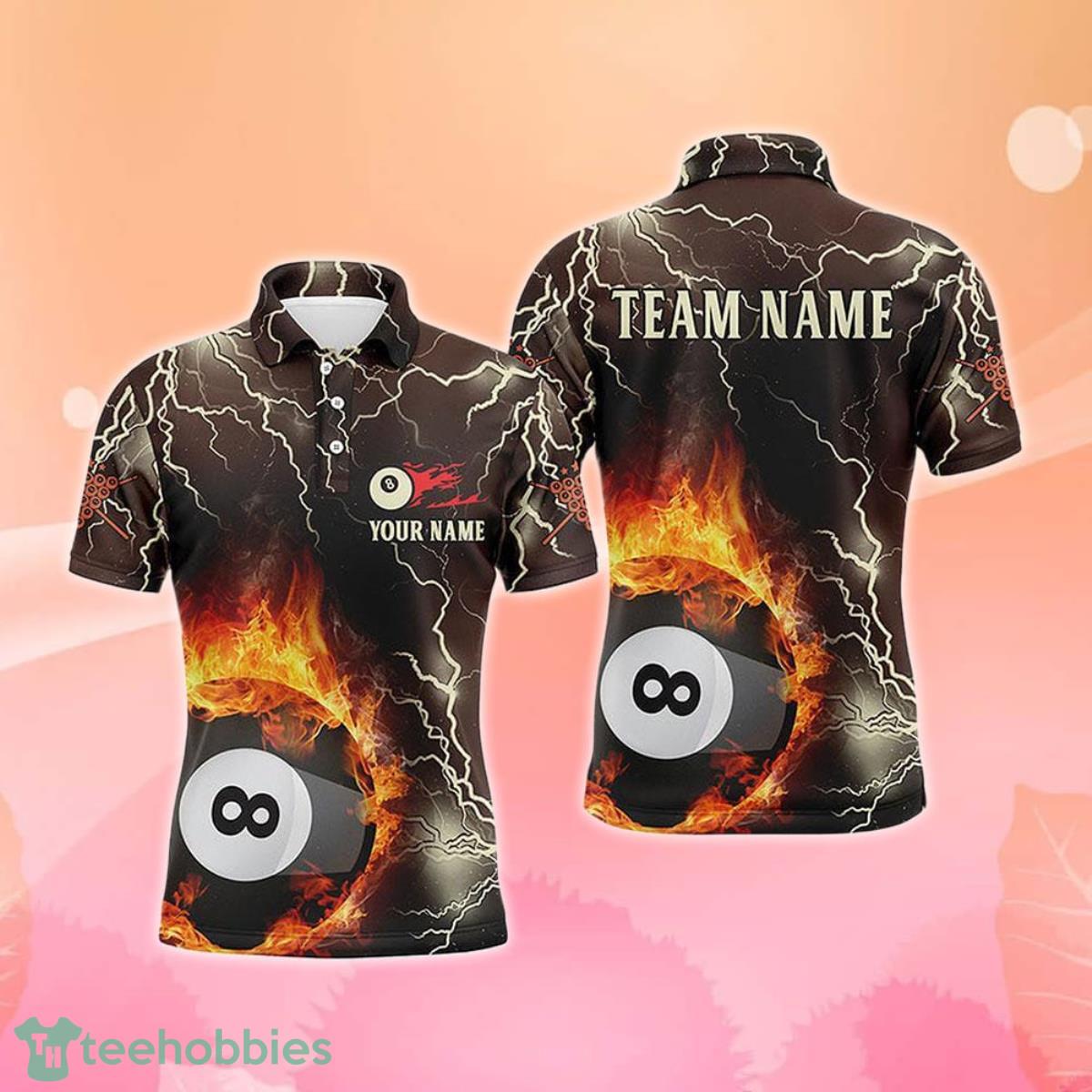 Fire Flame Lightning Ball Pool Billiards Jerseys, Billiard Polo Shirts Designs Special Gift image Fire Flame Lightning Ball Pool Billiards Jerseys, Billiard Polo Shirts Designs Special Gift Product Photo 1