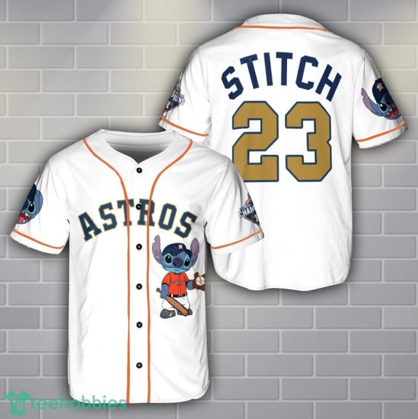 Houston Astros Lilo And Stitch Baseball Jersey Shirt Custom Name Number Team Gift Product Photo 1