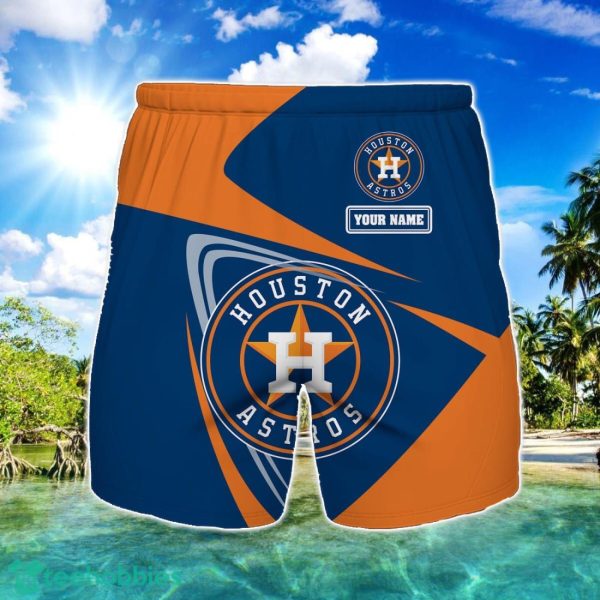 Houston Astros Logo Printed 3D Beach Shorts For Men Custom Name Summer Gift Ideas Product Photo 1