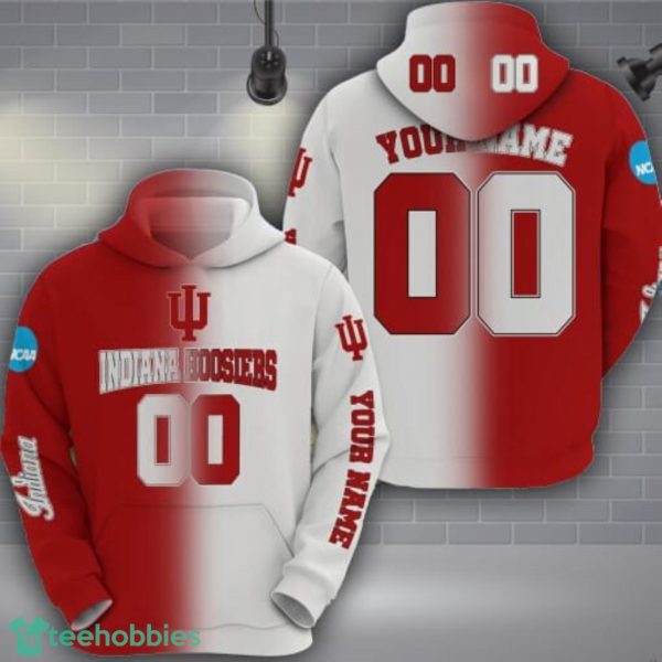 Indiana Hoosiers 3D Hoodie Custom Name Number Unisex Football Team Hoodie Product Photo 1
