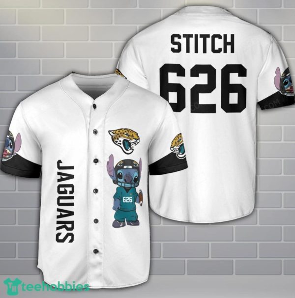Jacksonville Jaguars Lilo And Stitch Baseball Jersey Shirt Custom Name Number Team Gift Product Photo 1
