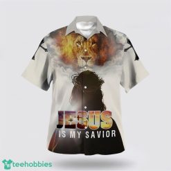 Jesus Is My Savior Jesus And The King Lion All Over Printed 3D Hawaiian Shirt Product Photo 1