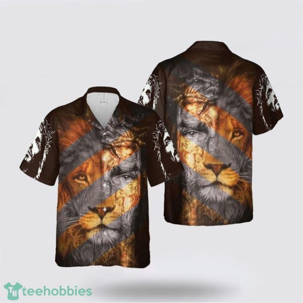 Jesus Lion All Over Printed 3D Hawaiian Shirt Christian Women Product Photo 1