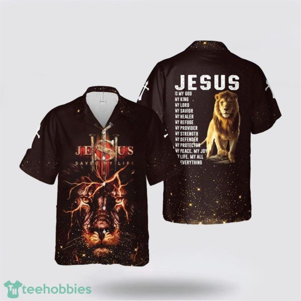 Jesus Lion Jesus Is My God All Over Printed 3D Hawaiian Shirt Product Photo 1