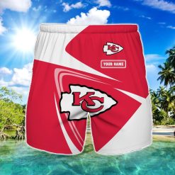 Kansas City Chiefs Logo Printed 3D Beach Shorts For Men Custom Name Summer Gift Ideas Product Photo 1