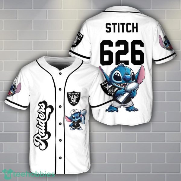 Las Vegas Raiders Lilo And Stitch Champions AOP Baseball Jersey Shirt For Fans Product Photo 1