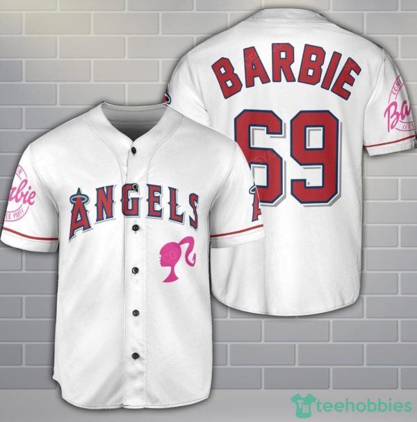 Los Angeles Angels Barbie Baseball Jersey Shirt Custom Name Number For Fans Product Photo 1