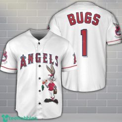 Los Angeles Angels Looney Tunes Bugs Bunny White 3D Baseball Jersey Shirt Custom Name Number Product Photo 1