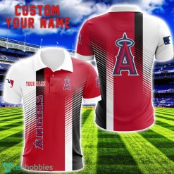 Los Angeles Angels Team Striped Style 3D Printed Polo SHirt For Fans Custom Name Product Photo 1