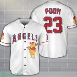 Los Angeles Angels Winnie the Pooh Baseball Jersey Shirt Cute Gift For Men Women Custom Name Number Product Photo 1
