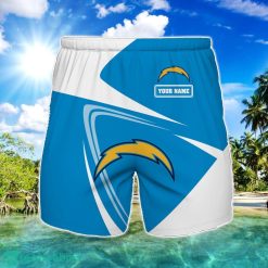 Los Angeles Chargers Logo Printed 3D Beach Shorts For Men Custom Name Summer Gift Ideas Product Photo 1