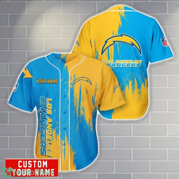 Los Angeles Chargers Personalized Name 3D Baseball Jersey Shirt Gift For Sport Season Product Photo 1
