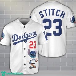 Los Angeles Dodgers Lilo And Stitch Baseball Jersey Shirt Custom Name Number Team Gift Product Photo 1
