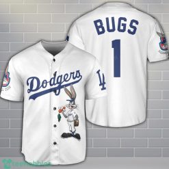 Los Angeles Dodgers Looney Tunes Bugs Bunny White 3D Baseball Jersey Shirt Custom Name Number Product Photo 1