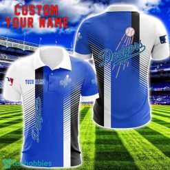 Los Angeles Dodgers Team Striped Style 3D Printed Polo SHirt For Fans Custom Name Product Photo 1