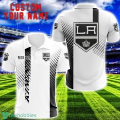 Los Angeles Kings Team Striped Style 3D Printed Polo SHirt For Fans Custom Name Product Photo 1