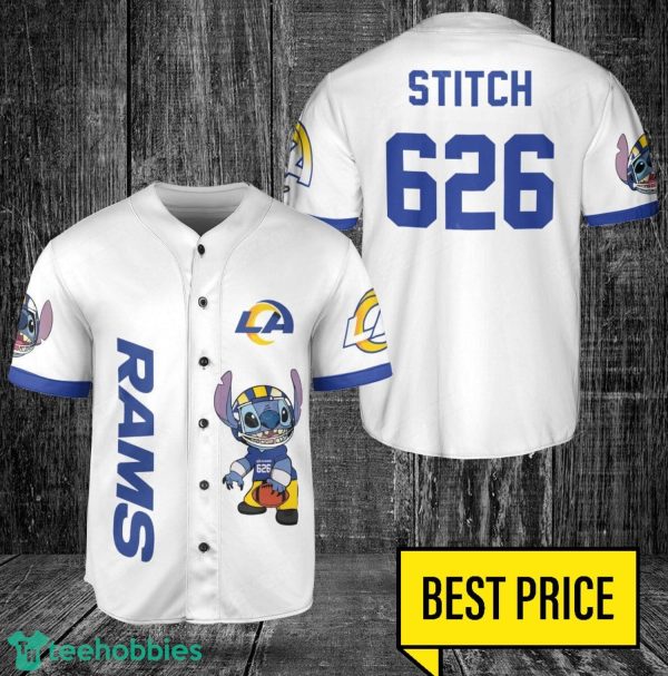Los Angeles Rams Lilo And Stitch Baseball Jersey Shirt Custom Name Number Team Gift Product Photo 1