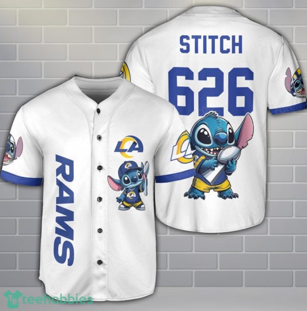 Los Angeles Rams Lilo And Stitch Champions Baseball Jersey Shirt Custom Name Number Team Gift Product Photo 1