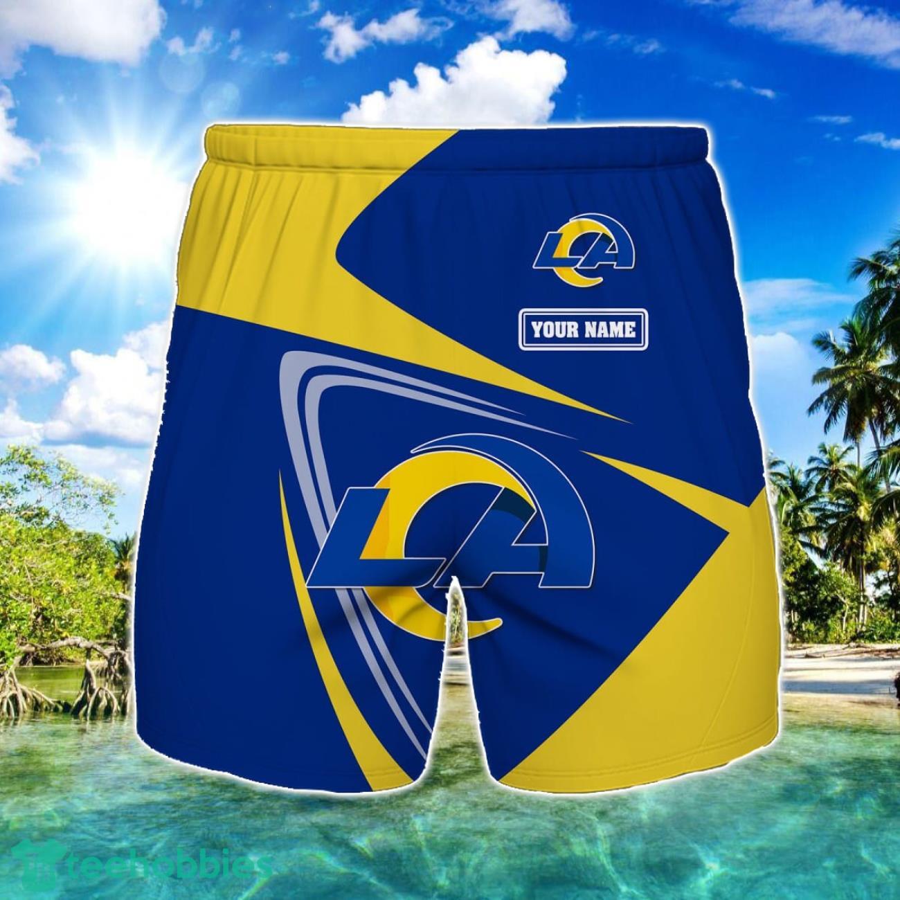 los-angeles-rams-logo-printed-3d-beach-shorts-for-men-custom-name-summer-gift-ideas.jpg Los Angeles Rams Logo Printed 3D Beach Shorts For Men Custom Name Summer Gift Ideas Product Photo 1