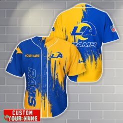 Los Angeles Rams Personalized Name 3D Baseball Jersey Shirt Gift For Sport Season Product Photo 1